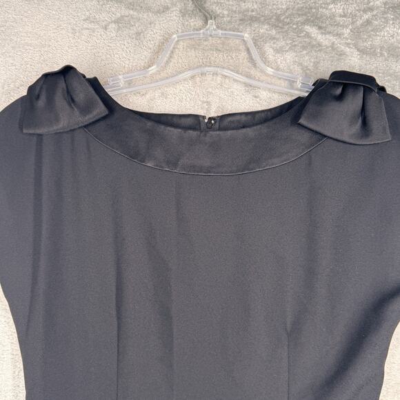 Ann Taylor Dress Womens 2 Black Sheath Bows Feminine Neutral Party Casual Office - Picture 5 of 8